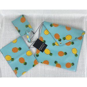 Danielle Nicole 3 Pc. Travel Set Pineapple Pouch,Passport Holder Luggage Tag NEW